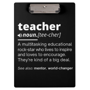 Teacher Definition - Funny Teaching School Teacher Clipboard