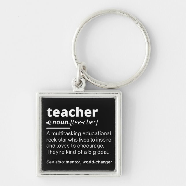 Teacher Definition - Funny Teaching School Teacher Key Ring (Front)