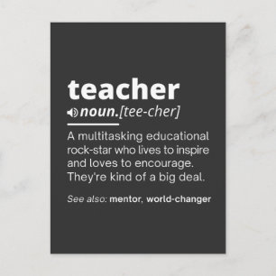 Teacher Definition - Funny Teaching School Teacher Postcard