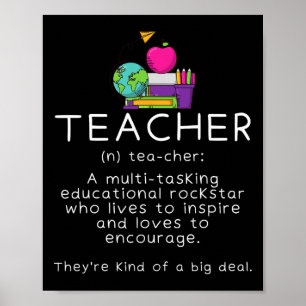 Teacher Definition - Funny Teaching School Teacher Poster