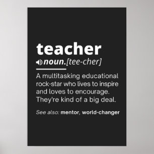 Teacher Definition - Funny Teaching School Teacher Poster