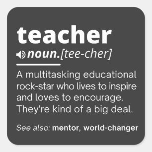 Teacher Definition - Funny Teaching School Teacher Square Sticker