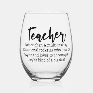Teacher definition stemless wine glass
