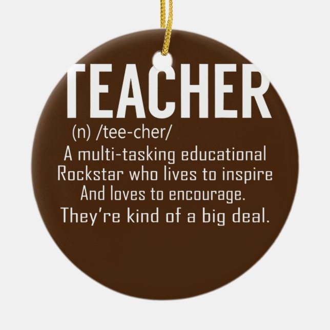 Teacher Definition Teacher Appreciation  Ceramic Tree Decoration (Front)