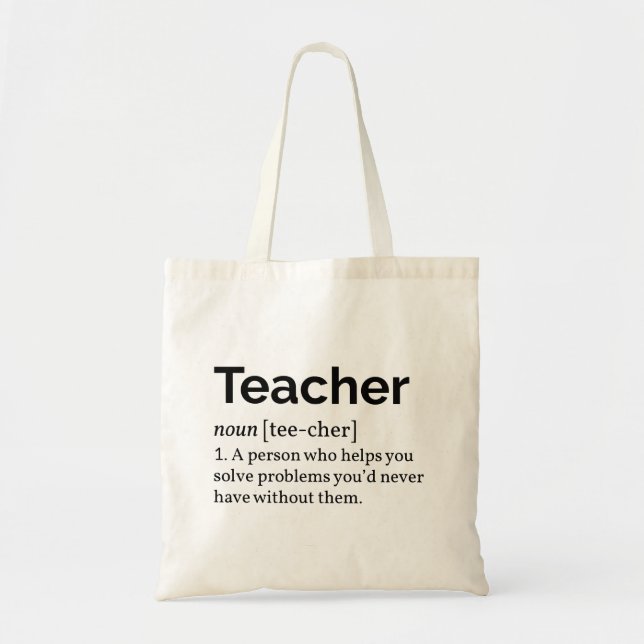 Teacher Definition Tote Bag (Front)