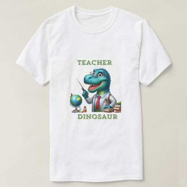 Teacher Dinosaur Dino T-rex  T-Shirt (Design Front)