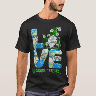 Teacher Earth Day 2023 Gnome 3rd Grade Teacher T-Shirt