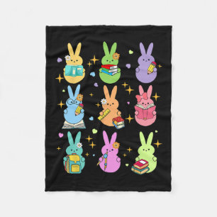 Teacher Easter Bunny Happy Easter Egg Groovy Stude Fleece Blanket