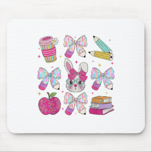 Teacher Easter Coquette Bow Bunny Happy Easter Wom Mouse Mat