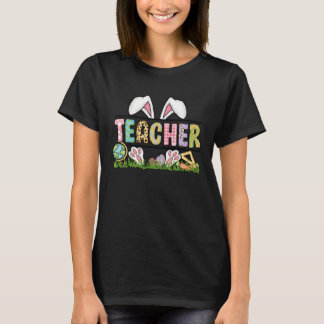 Teacher Easter Day 2023 One Hoppy Teacher Bunny Ea T-Shirt