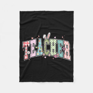 Teacher Easter Day Funny Teacher Rabbit Fleece Blanket