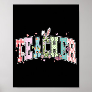 Teacher Easter Day Funny Teacher Rabbit Poster