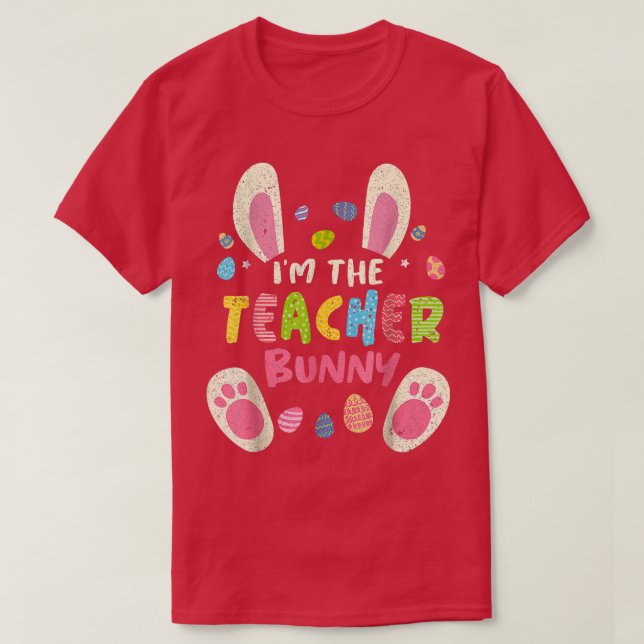 Teacher Easter Matching Family Party Bunny Face Co T-Shirt (Design Front)