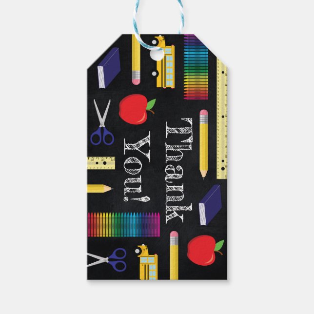 Teacher Education Chalkboard Graduation Gift Tags (Front)