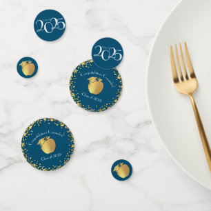 Teacher Education Graduation Blue Gold Confetti