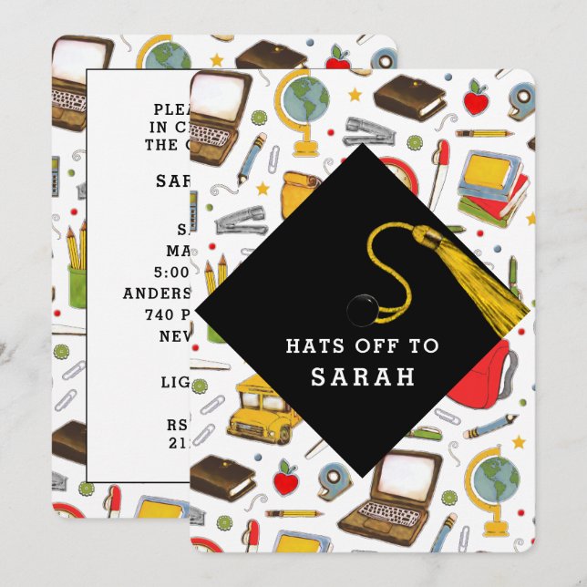 Teacher Education Graduation Invitation (Front/Back)