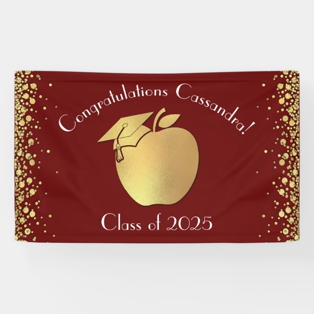 Teacher Education Graduation Maroon Gold Banner (Horizontal)