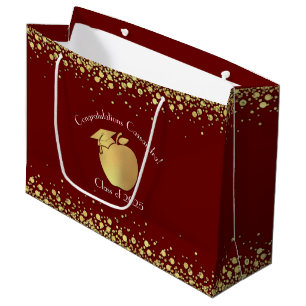 Teacher Education Graduation Maroon Gold Large Gift Bag