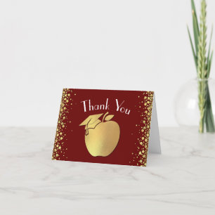 Teacher Education Graduation Maroon Gold Thank You Card