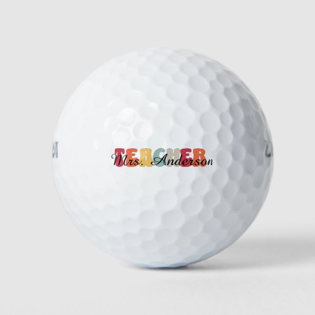 Teacher-Education-Teaching-Retro-Funny Golf Balls (Front)
