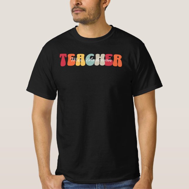 Teacher-Education-Teaching-Retro-Funny T-Shirt (Front)