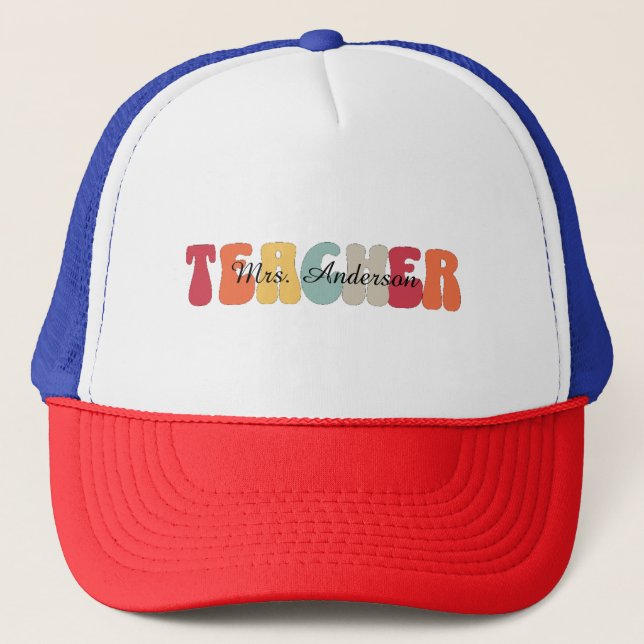 Teacher-Education-Teaching-Retro-Funny Trucker Hat (Front)