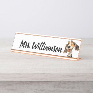 Teacher Educator Cute Puppy Dog Desk Name Desk Name Plate