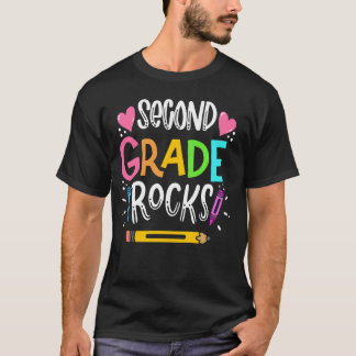 Teacher,Educator Shirt Second 2nd grade Rocks Back