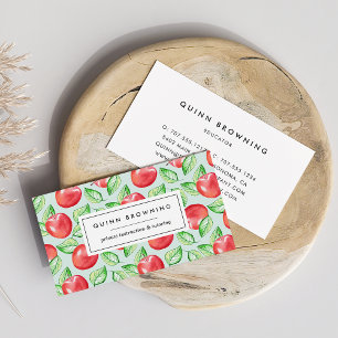 Teacher   Educator   Tutor   Apple Pattern Business Card