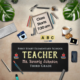 Teacher Elementary School Apple Books Desk Mat