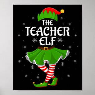 Teacher Elf Christmas Family Girls Women Elf Squad Poster