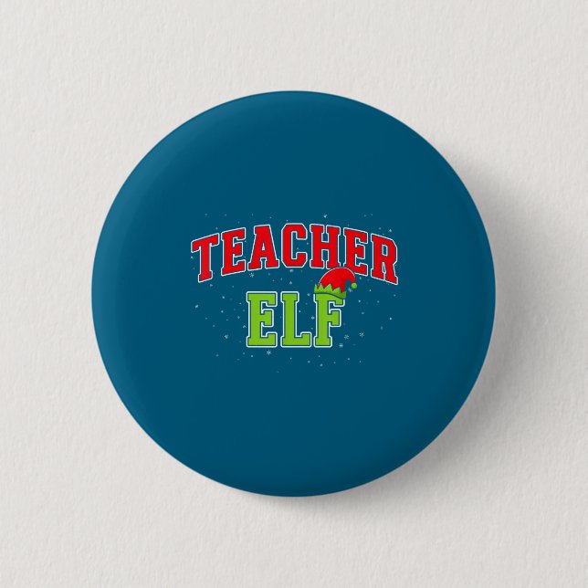 Teacher Elf Christmas Family Matching Group Xmas T 6 Cm Round Badge (Front)