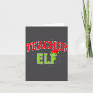 Teacher Elf Christmas Family Matching Group Xmas T Card