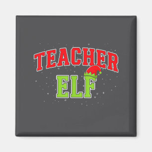 Teacher Elf Christmas Family Matching Group Xmas T Magnet