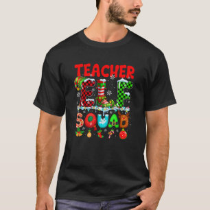 Teacher Elf Squad Christmas Colorful Funny Job Tea T-Shirt