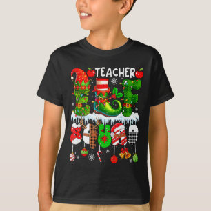 Teacher Elf Squad Xmas Colorful Elf Hat Scute Ss C T-Shirt