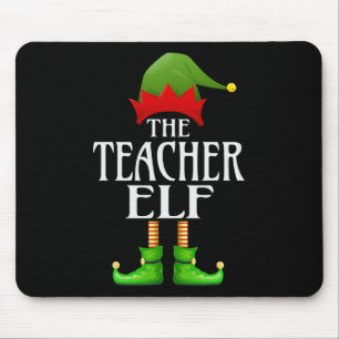 Teacher Elf Xmas Funny Family Matching Group Chris Mouse Mat