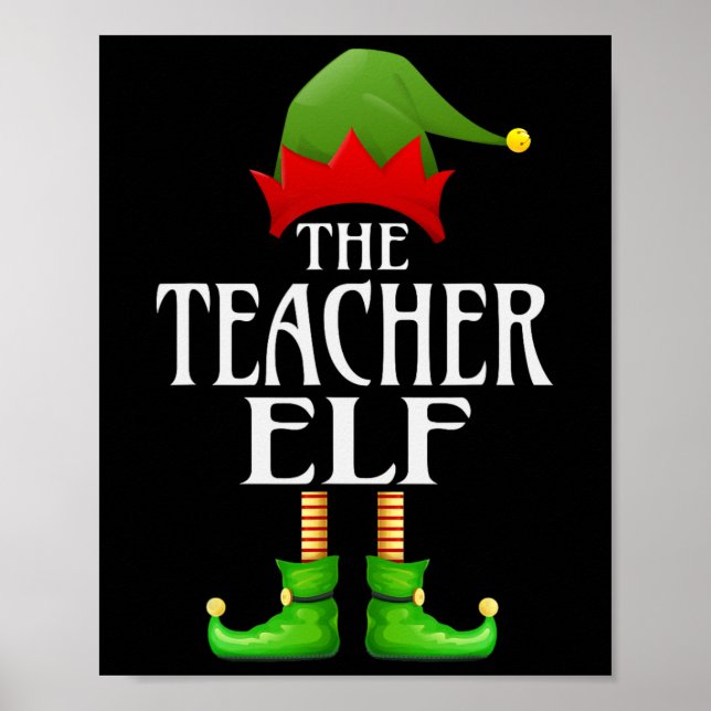Teacher Elf Xmas Funny Family Matching Group Chris Poster (Front)