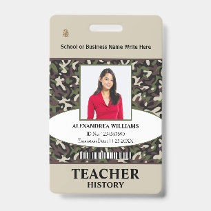 Teacher Employee Photo Logo Name ID Custom Badge