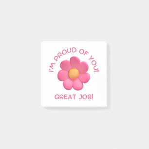 teacher encouragement, pink flower cute girly post-it notes