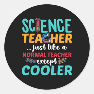 Teacher Except Cooler Back To School Science Cl Classic Round Sticker