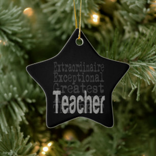 Teacher Extraordinaire Ceramic Tree Decoration