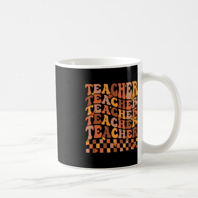 Teacher Fall Autumn Vibes Back To School Maple Lea Coffee Mug (Right)