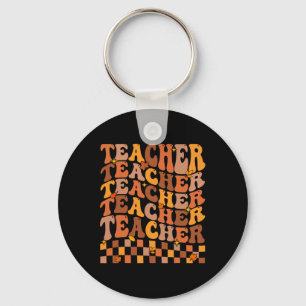 Teacher Fall Autumn Vibes Back To School Maple Lea Key Ring