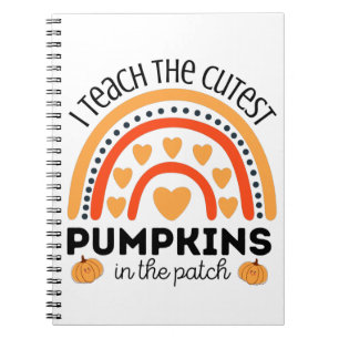 Teacher Fall Halloween rainbow gift for teacher Notebook