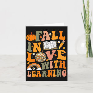 Teacher Fall Shirt Retro Autumn Thanksgiving Pumpk Card