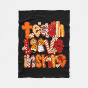 Teacher Fall,teach Love Insre,autumn Teacher Funny Fleece Blanket