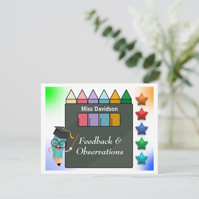 Teacher Feedback Comment to Student  Card (Standing Front)