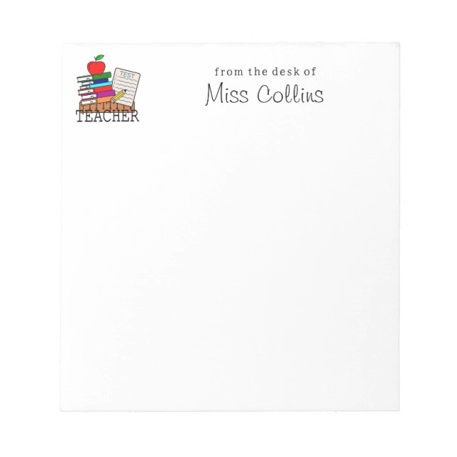 Teacher From the Desk of Personalised Notepad (Front)