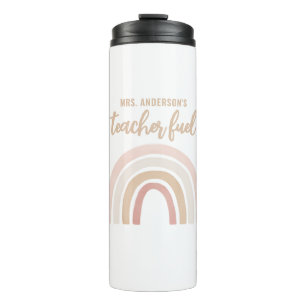 Teacher Fuel Boho Rainbow Teacher Appreciation Thermal Tumbler